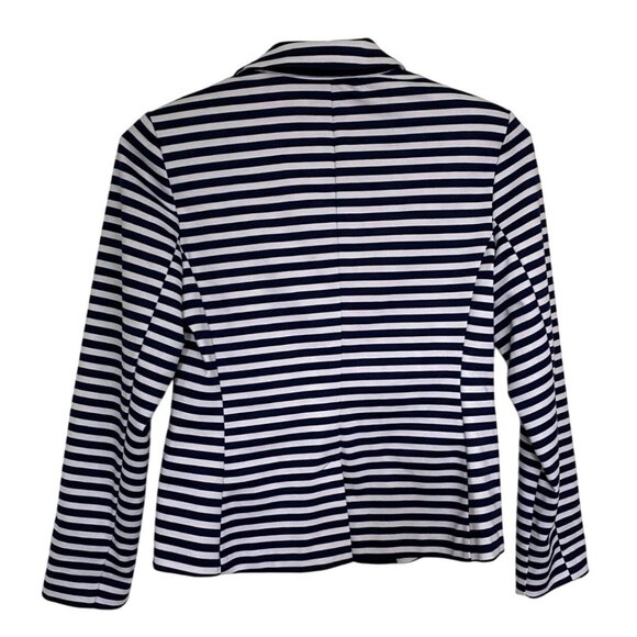 George Navy & White Striped Blazer Jacket Size 8 Nautical Office Core Academia - Picture 2 of 11